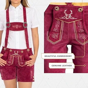 Bavarian Glory Unisex Lederhosen Authentic Polyester Traditional Embroidery for German Cultural Events Halloween High Quality