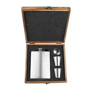 Father's Day Gift Easter Christmas Wedding Birthday Valentine's Day Thanksgiving Promotional Gift Set 8oz Metal Hip Flask Set