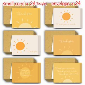 Custom Minimalist Sun Thanksgiving Thank You Cards with Envelopes Small Greeting Card for Thanksgiving Business Gift Birthday