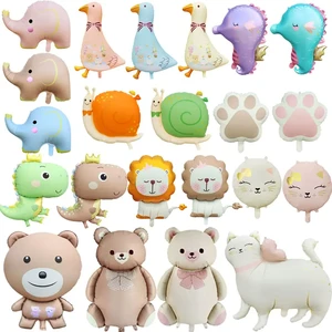 New Design Retro Balloon Pastel Cake Bear Rainbow Balloon Baby Shower Children's Birthday Party Decoration Film Matte Balloon