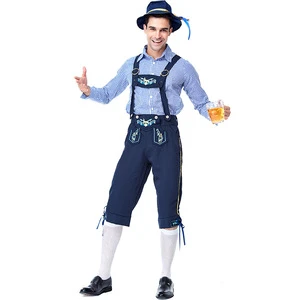 High quality Oktoberfest Costume Lederhosen Bavarian Octoberfest German Festival Beer Halloween For Men Beer Costumes Plus Size