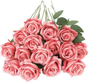 Wholesale Artificial Flowers Artificial Silk Rose Petals Long Stem Roses for Valentine's Day Wedding Bouquet Home Party Decor