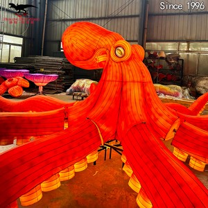 Chinese Special Lantern Life Size Luminous Octopus Lantern Art Installations For Public Place Decor