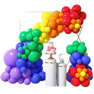 Vibrant Colorful Party Supplies Rainbow Theme Event Wedding Kit Set Arch Balloon Garland for Kids Adults Birthday Party Ramadan