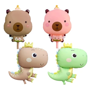 Matte Capybara Crown Dinosaur Foil Balloons Cartoon Children's Toy Balloon Birthday Party Favors Decoration Holiday Supplies