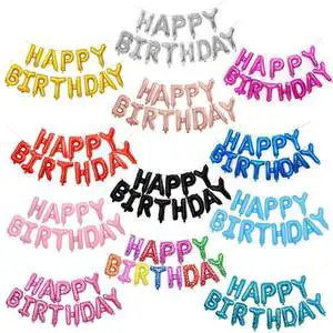 2025 Hot Selling High Quality Happy Birthday Party Banner Decoration Decorated Foil Balloon for Girls Boys Kids Adults