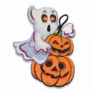 Halloween Party Decoration Supplies Cute Ghost Pumpkin Pattern Wall Sign Hanging Board Halloween Gifts