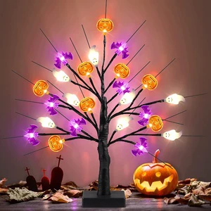 LED Light Halloween Glowing Pumpkin Ghost Kids Gift Halloween Party Decoration for Home Horror Props Supplies