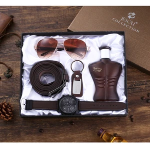 Luxury Men's Business Gift Sets Belt Wallet Sunglass Watch Promotional Gift Set Premium for Birthdays Father's Day Christmas
