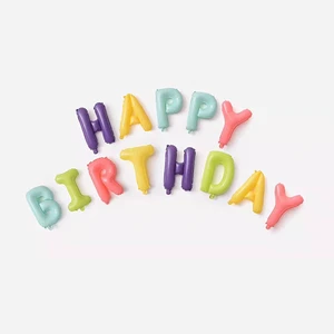 Kids Adult Printed Letter Foil Balloons Red Colorful Happy Birthday Balloon Banner Helium-Filled MF Brand Model MFHB001