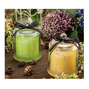 New Year Wedding Gift Pillar Scented Candle With Unique Lid Colorful Candle Glass Soy Bean Wax Candle