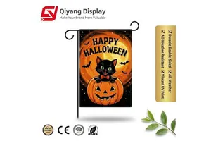 Weather Resistant Halloween Garden Flag 12x18 Double Sided Polyester Spooky Ghost Digital Printing Eco-Friendly Outdoor Welcome