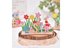 New Creative Wooden DIY Easter Handicrafts Easter Bunny Home Decoration 3D Ornaments