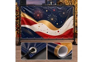 Customizable Windproof Durable Full-Color Vinyl Banner for New Year Celebration Decor