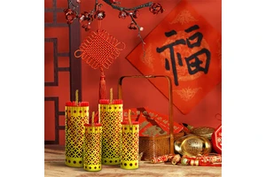 Chinese New Year Ornament 2025 Lucky Red Paper Firecrackers for Home Decor