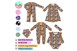 Baby Dress Children's Pajamas Halloween-Themed Print Twisted-Style Headscarf Kids' Sleepwear Bamboo Fiber Products