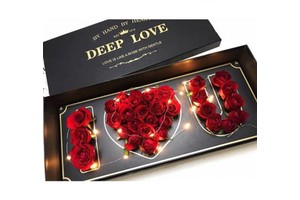 Valentines Day Roses Gifts Present Multi Color Heart Shaped Confession Artificial Soap Flower Gift Box Valentine's Day Gift Box