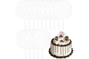 15pcs Acrylic Modern Blank Transparent DIY Birthday Cake Topper Cutting Service Customizable Centerpieces Weddings Holiday Party