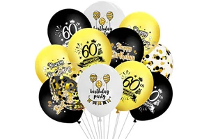 Black Gold 18 30 40 50 60 Latex Balloon Adult Birthday Happy Birthday Balloon Party Decoration Supplies