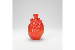 Custom Blood Red Heart Shaped Ceramic Decanter Personalized Ceramic Wine Storage Bottle For Bar And Holiday Gifts