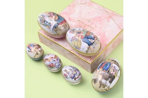 2024 Newest Easter Decorations Egg Color Rabbit Metal Egg Candy Eggshell Easter Gift Giant Easter Egg