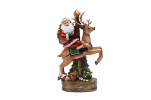 New Christmas Products Santa Claus Merry-go-round Glowing Music Box Christmas Gift Resin Decorations