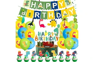 Dinosaur Birthday Decorations Dinosaur Party Supplies Children's Birthday Jungle Safari Theme Decorations for Boys and Girl