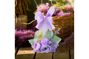 Factory Price Easter Decoration Wooden Crafts Easter Day Bunny Artificial Flower Eggs Decoration Easter Party Table Decoration