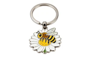 Custom Flower Metal Keychain Personalized Enamel Key Ring Alloy Key Holder for Gift Cute Floral Charm for Gift