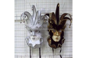 Jester Venetian Wolf Mask Masquerade Mardi Gras Wall Decorative