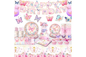 Birthday Party Supplies Disposable Tableware for Girl Baby Shower Birthday Decorations