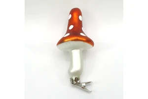 New Products Cute Christmas Pendant Glass Mushroom Ornaments Diy Accessories for Holiday Party Decorations