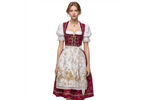 Women's Adult Polyester Oktoberfest Dirndl Dress for Beer Festivals Halloween Carnival Bavarian Traditional Costume Costumes