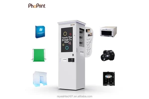Hot Sales Moveable Large Touch Screen PhoPrint Photo Booth Cash Acceptor Photo Booth For Attractions
