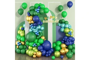 Manufacturer Wholesale Cheap Metallic Theme Luxury Party Supplies Wholesale Chrome Gold Green Blue Birthday Balloon Kit
