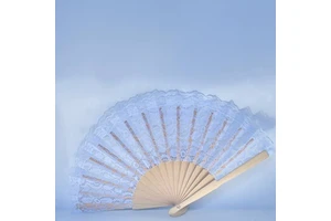 Wooden Hand Fan with Lace Design Hotsale Small Moq Promotional Gift