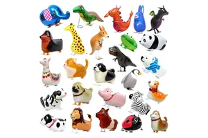 New Design Walking Helium Foil Balloons Kids Birthday Party Animal Globos Decorations Christmas Children Gifts Single Pet