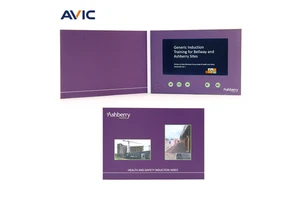 Video Booklet LCD OEM Custom Printed Video Brochure Video Mailer And Video Greeting Card For Wedding Birthday Invitation Gift