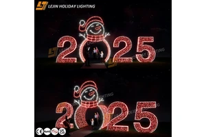Outdoor Holiday Decoration Light New Year Decoration 3D 2025 Christmas Motif Lights