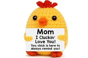 Mothers Day Mom Gifts Handmade Crochet Chicken Decor Positive Chick Knitted Birthday Gifts Mothers Day Decoration