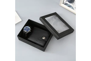 Business Gift Set Men's Wallet Watch Belt Gift Box Souvenir Valentine's Day & Father's Day Gift for Boyfriend