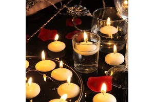 Water Float Floating Tea Light Cylindrical Paraffin Wax Romantic Aromatherapy Candle Restaurant Wedding Candle