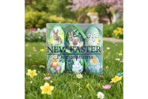 Set of 6 Colorful Foam Easter Hanging Eggs Children's Festive Indoor Home Decor for Birthday Parties Paper Bag Packaging