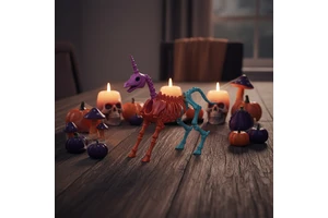 Halloween Decoration Skeleton Funny Spooky Figurine Toy Haunt House Prop Unicorn Skeleton Scary Indoor Outdoor Halloween Decor