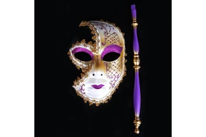 HLC Custom Venetian Masks with Hand-held Stick Roman Mardi Gras Halloween Venice Italy Carnival Theme Party Masks Manufacturer
