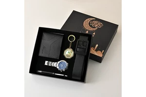 Personalized Man Watch Gift Set Luxury Quartz Watch Stainless Steel Wallet Men Leather Luxury 4pcs Set Holiday Fathers Day Gifts