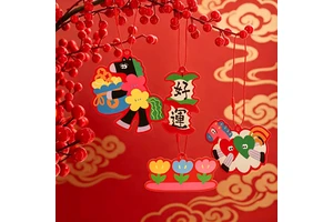 Waterproof New Year's Blessing Decorative Arrangement Festive Paper Design for Housewarming and Spring Festival