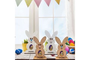 Easter Gift Bunny Chocolate Egg Holder Wooden Desktop Decoration Crafts Party Ornament