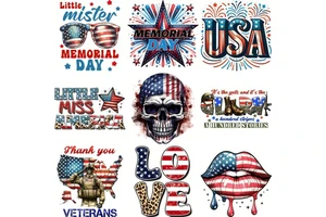 Custom Waterproof Independence Day theme DIY for Transfer Stickers Suitable for clothing, T-shirts, jeans, backpacks, hats, etc.