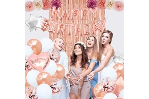 Nicro Wholesale 16th 47PCS Rose Gold Happy Birthday Party Supplies Hanging Foil Balloon Garland Adult Party Decoration Set Model
